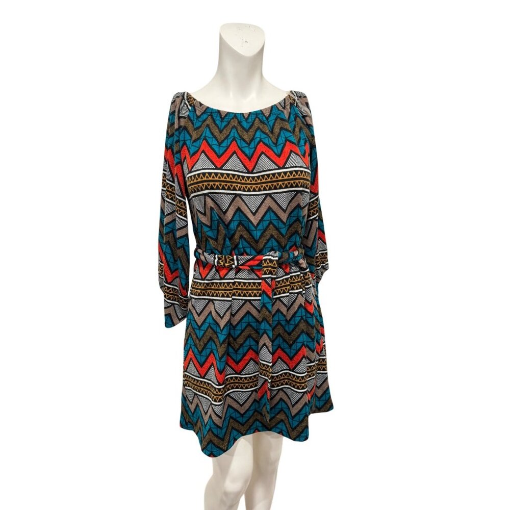 R Rouge Knit Midi Women Dress Balloon Sleeves Scoop Neck